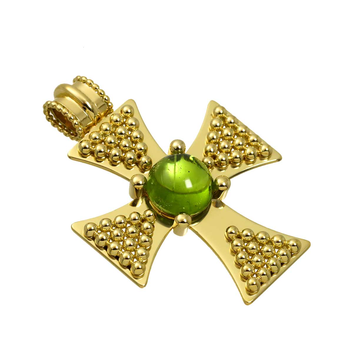 Pendant Top Peridot 18K Yellow Gold 750