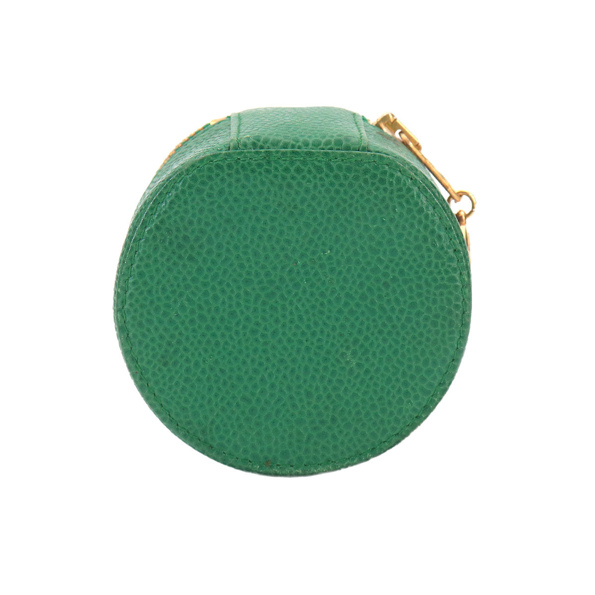 Coco Logos Jewelry Box Pouch Case Leather Green