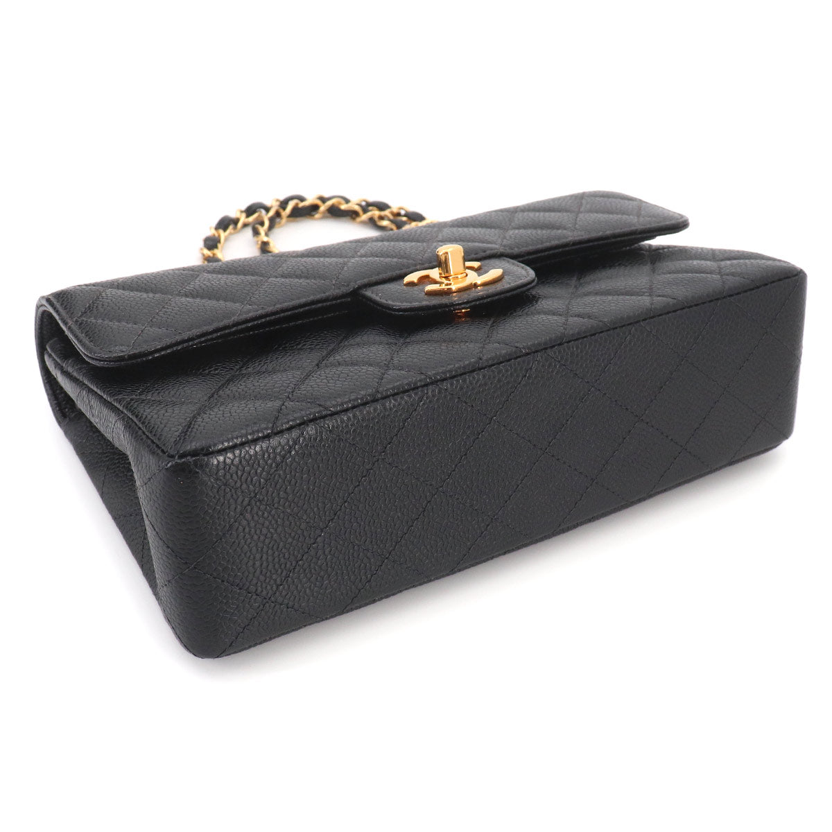 Matelasse 23 Chain Shoulder Bag Leather Black A01113