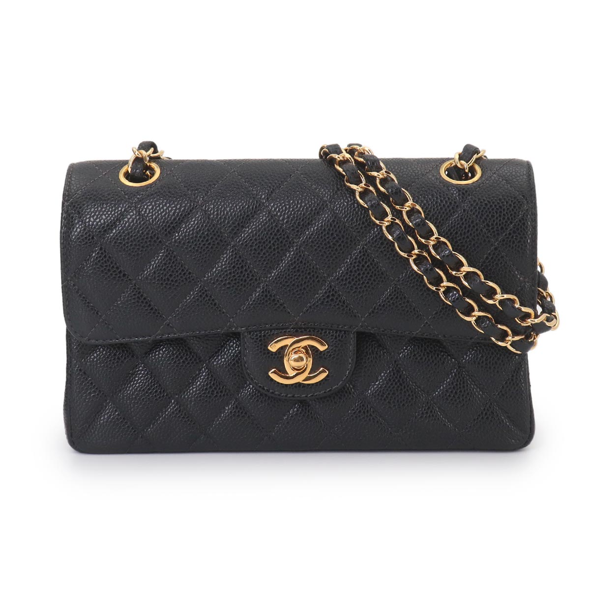 Matelasse 23 Chain Shoulder Bag Leather Black A01113