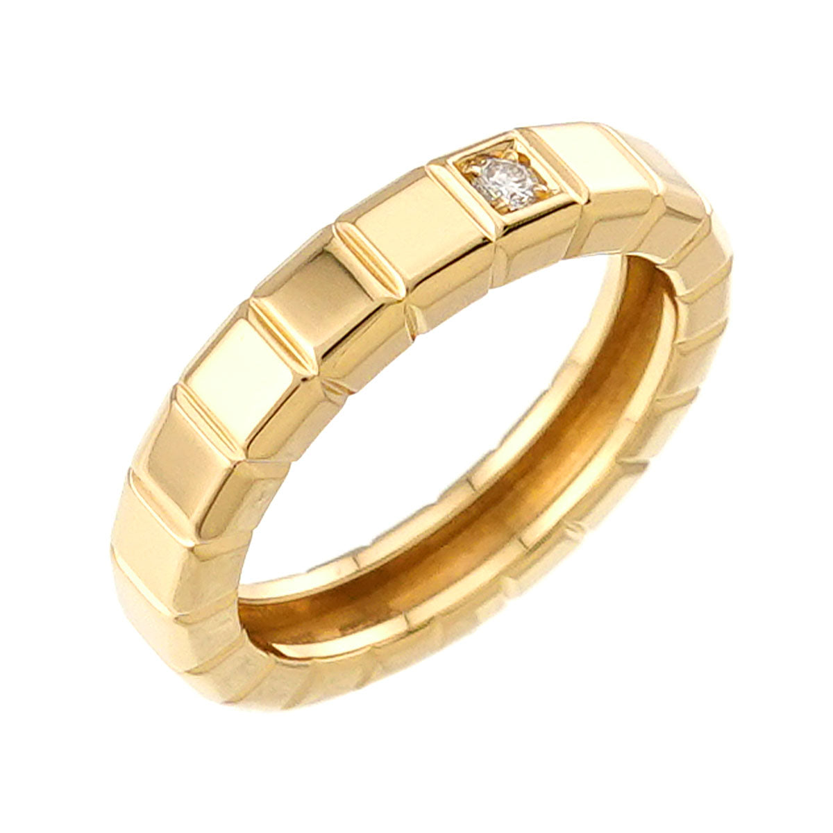 Ice Cube Diamond Ring 18K YG 750 size7.25(US)