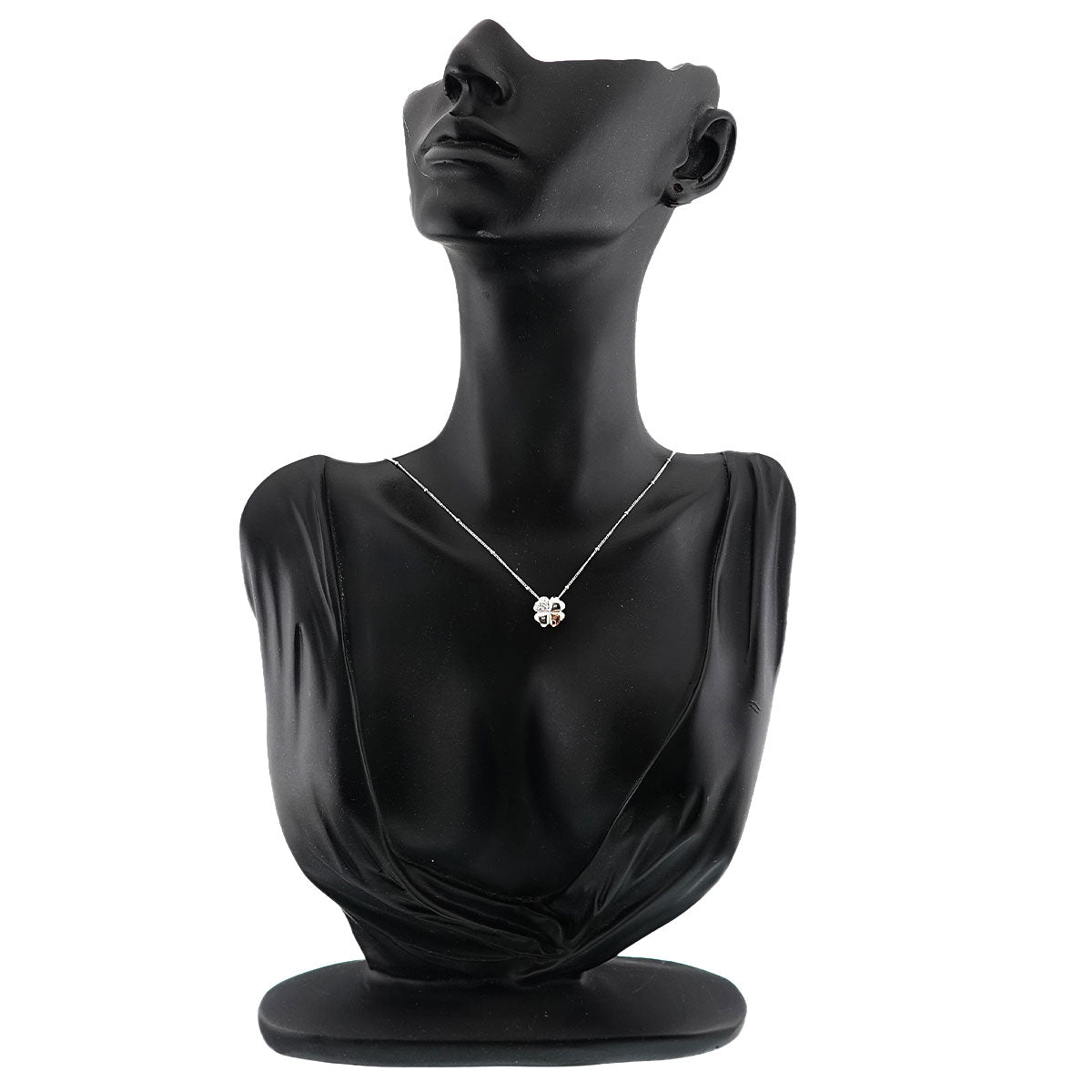 Diamond 0.08ct Necklace 18K White Pink Gold 750