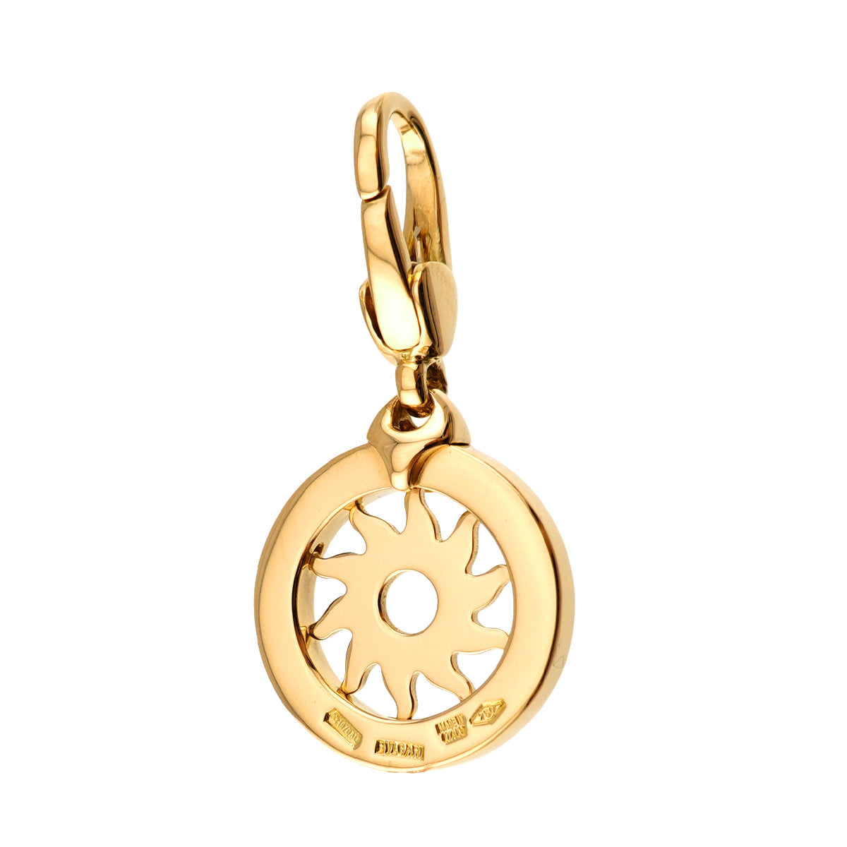 Tondo cross Pendant Top 18K YG 750