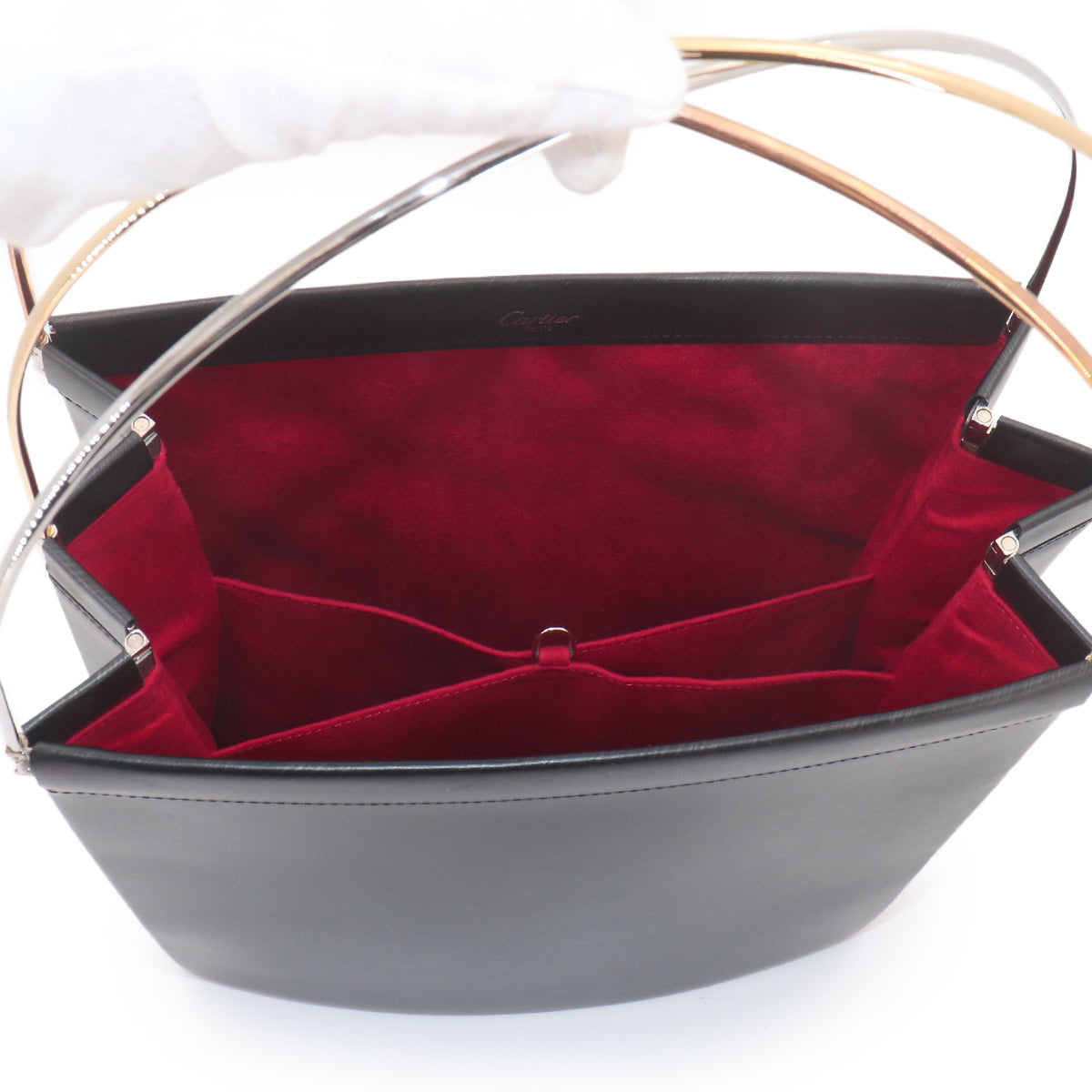 Trinity Hand Bag Leather Black Purse
