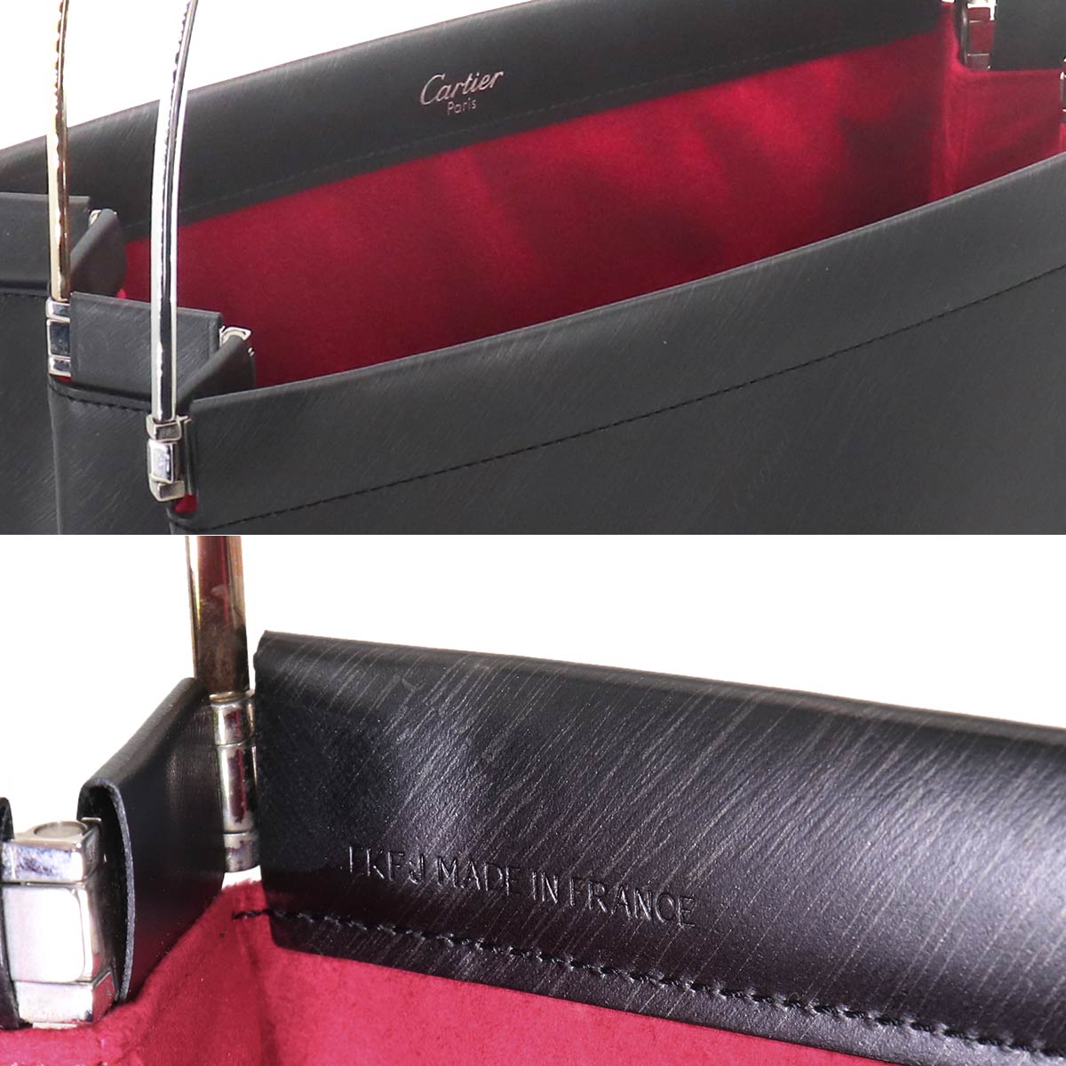 Trinity Hand Bag Leather Black Purse