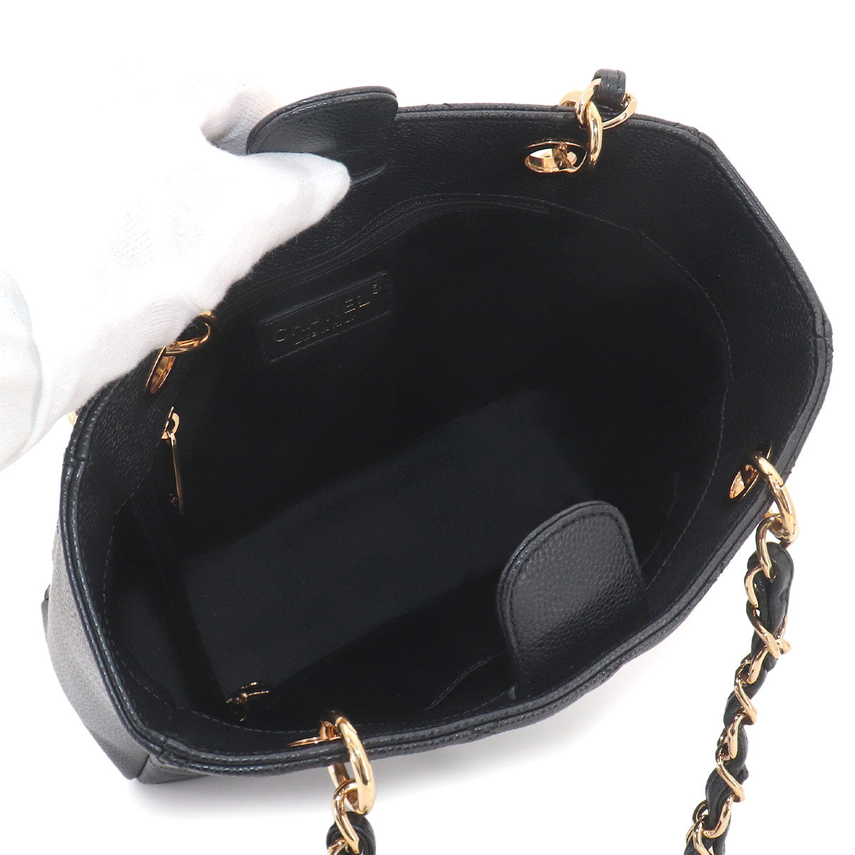 Matelasse PST Chain Tote Bag Leather Black A20994