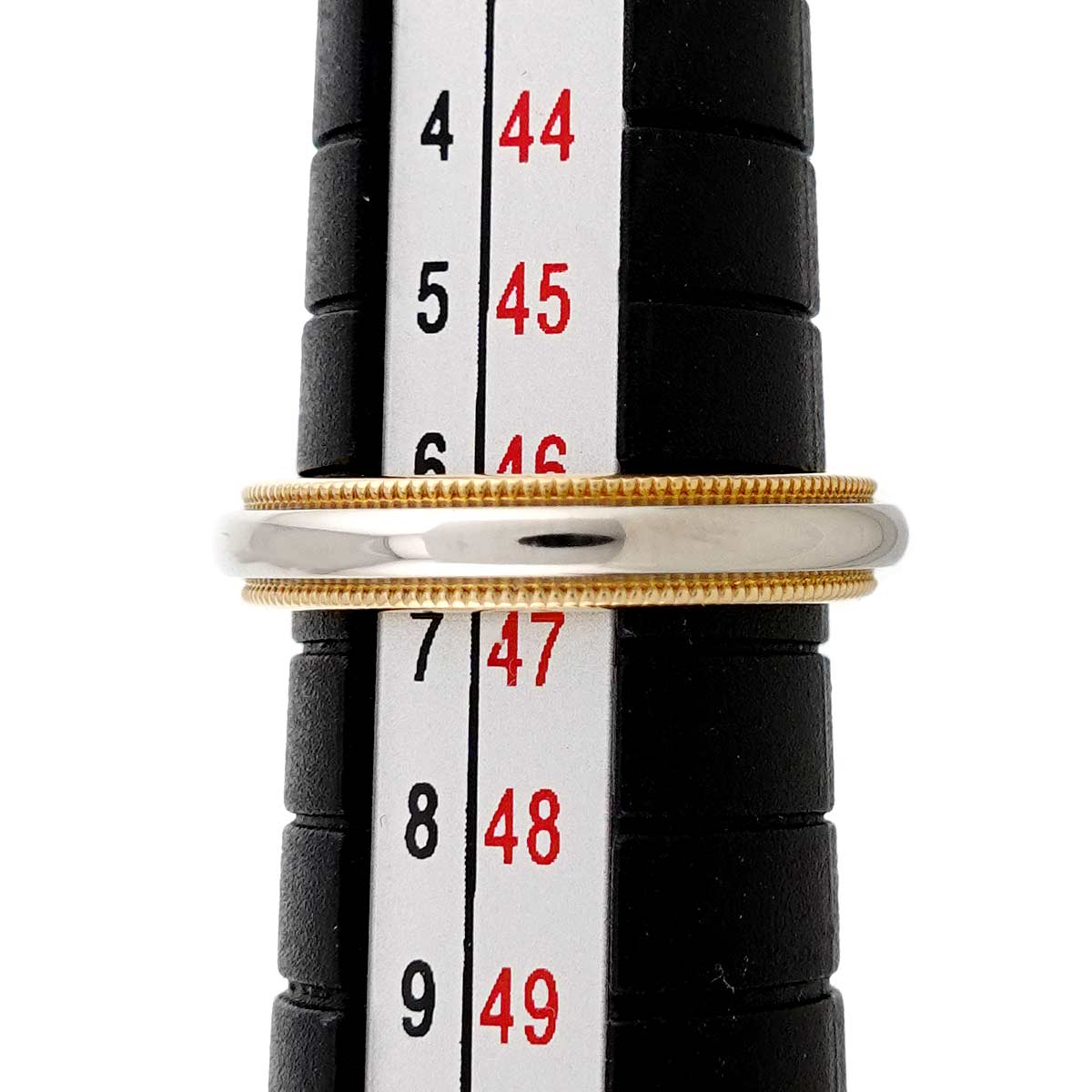 Milgrain Band Ring 18K 750 YG Pt Platinum Size3.75-4(US)