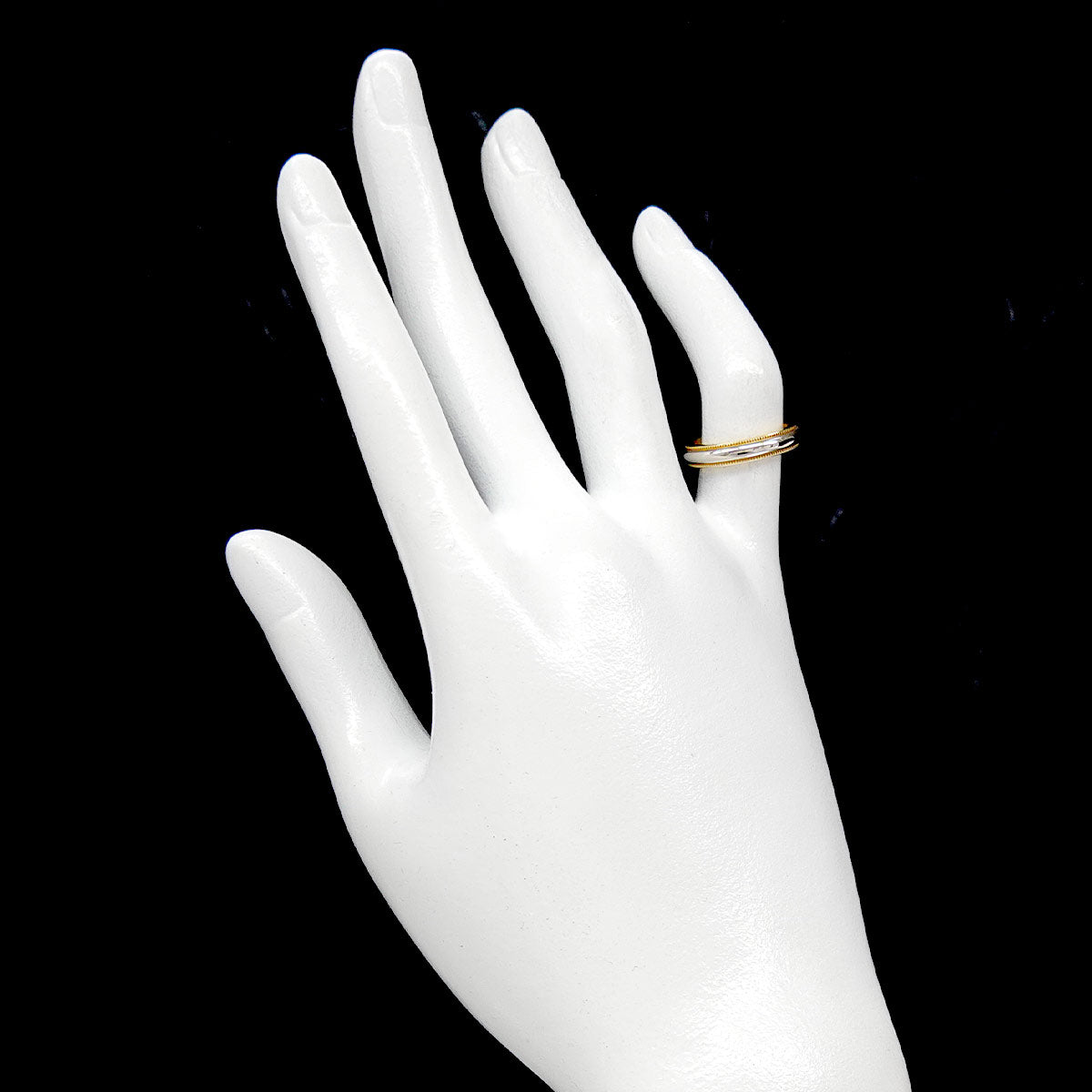 Milgrain Band Ring 18K 750 YG Pt Platinum Size3.75-4(US)