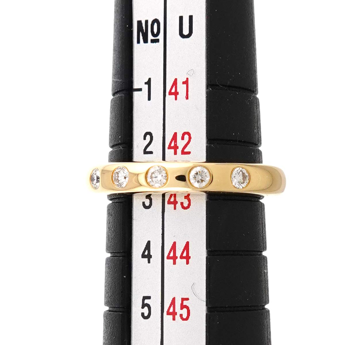 Stacking Diamond 5P Ring 18K Yellow Gold 750 Size2.5(US)