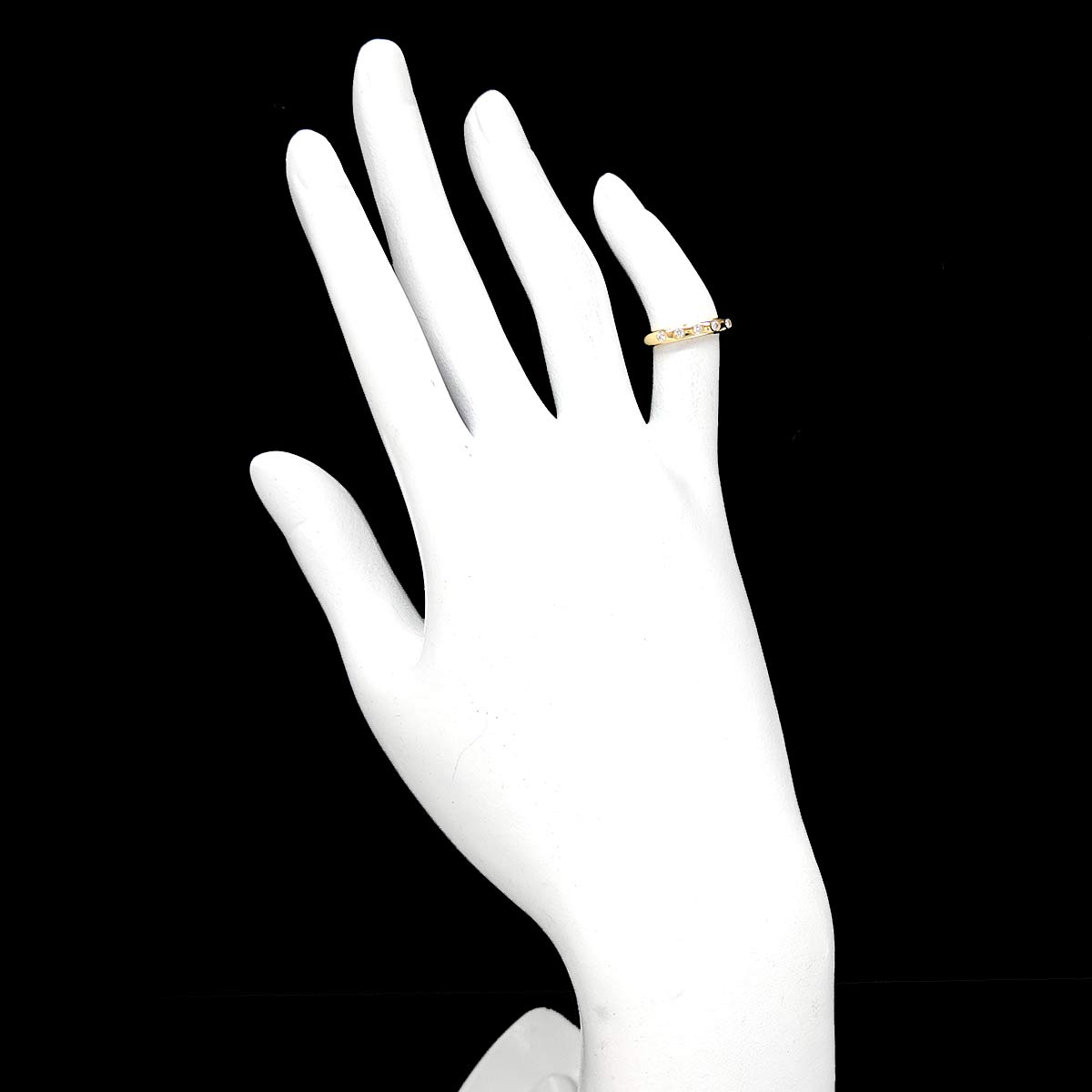 Stacking Diamond 5P Ring 18K Yellow Gold 750 Size2.5(US)