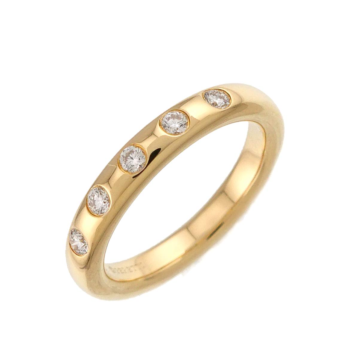 Stacking Diamond 5P Ring 18K Yellow Gold 750 Size2.5(US)