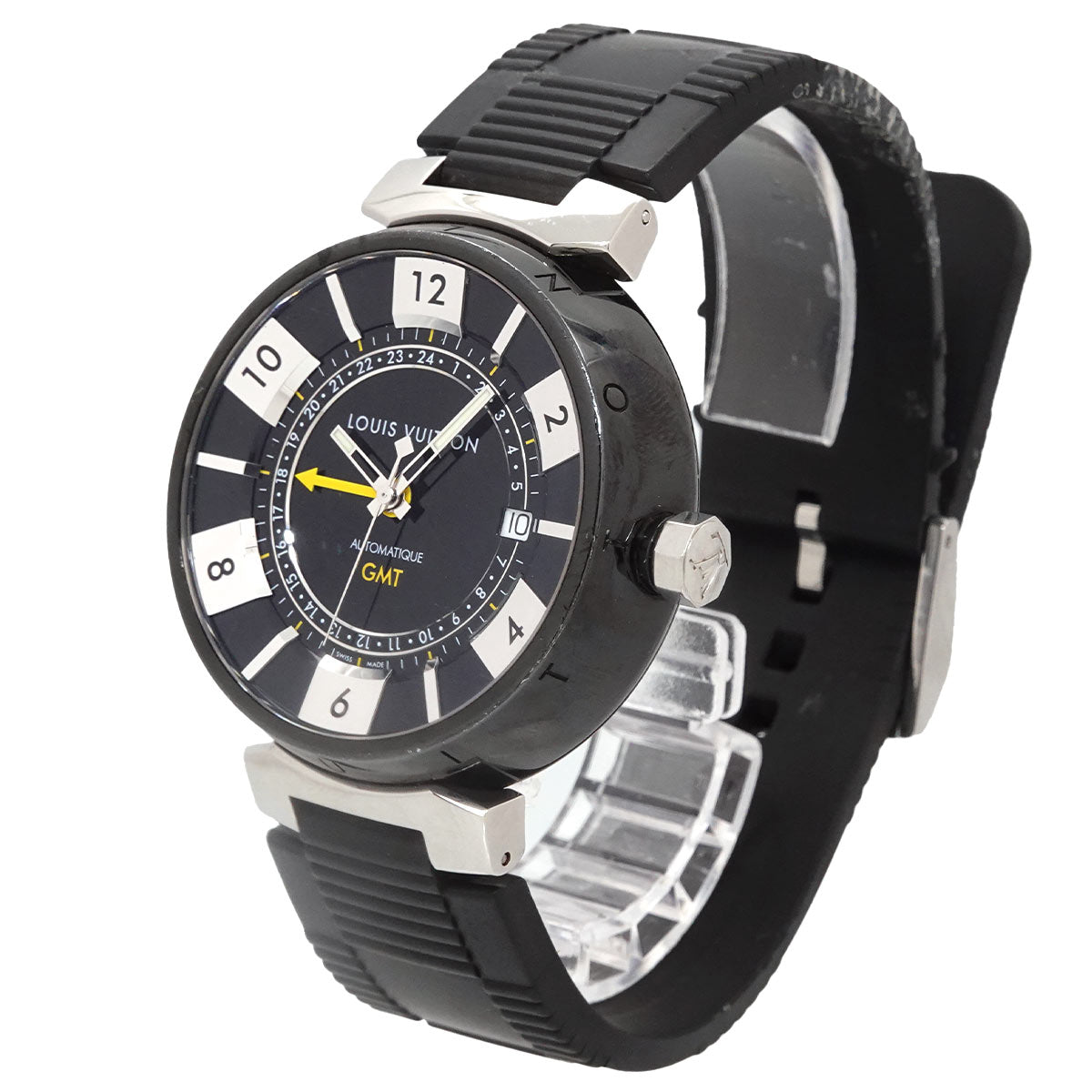 Tambour In Black GMT Q113K Automatic Mens Watch