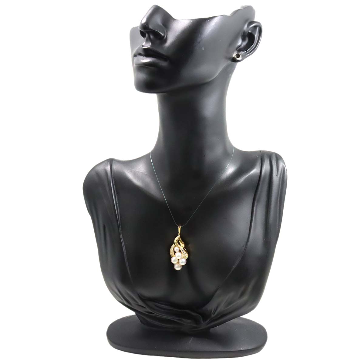 Akoya Pearl 7.5-4.9mm Diamond Pendant Top 18K YG 750