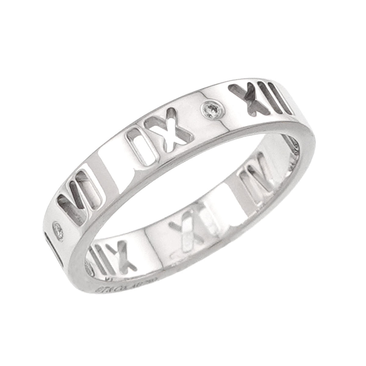 Atlas Diamond Ring 18K White Gold 750 size4-4.5(US)