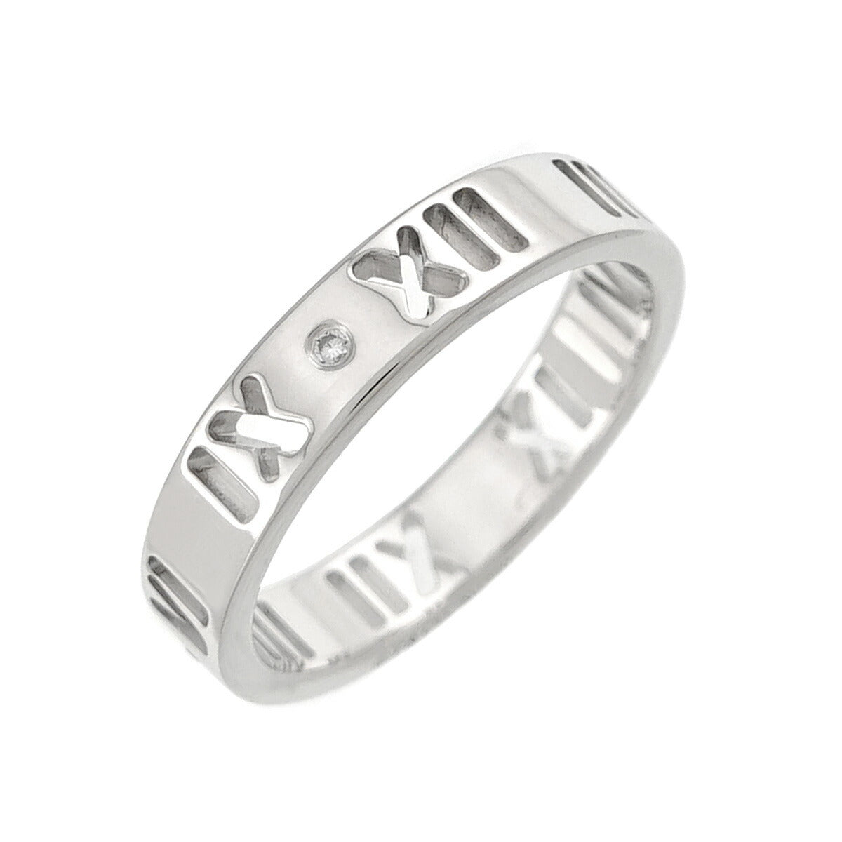 Atlas Diamond Ring 18K White Gold 750 size4-4.5(US)