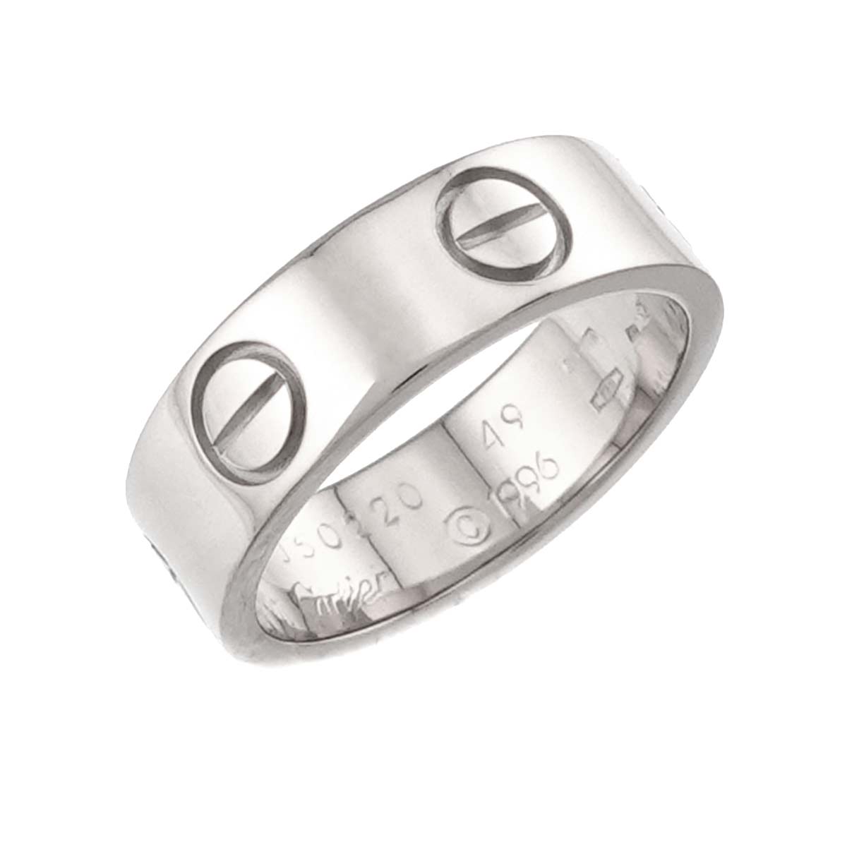 Love Ring 18K White Gold 750 size49 4.5-4.75(US)