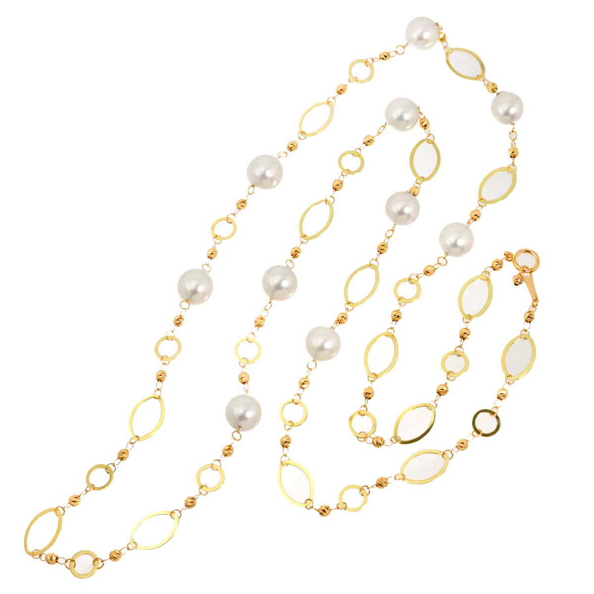 South Sea pearl 9.4-9.0mm Necklace 18K PG YG 750