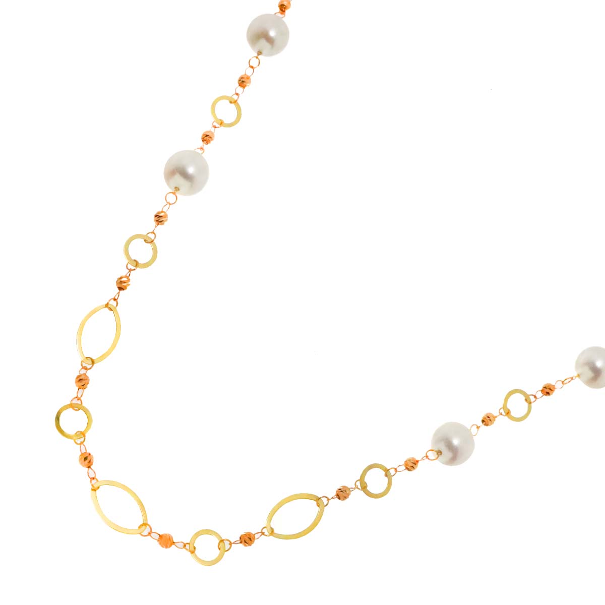 South Sea pearl 9.4-9.0mm Necklace 18K PG YG 750