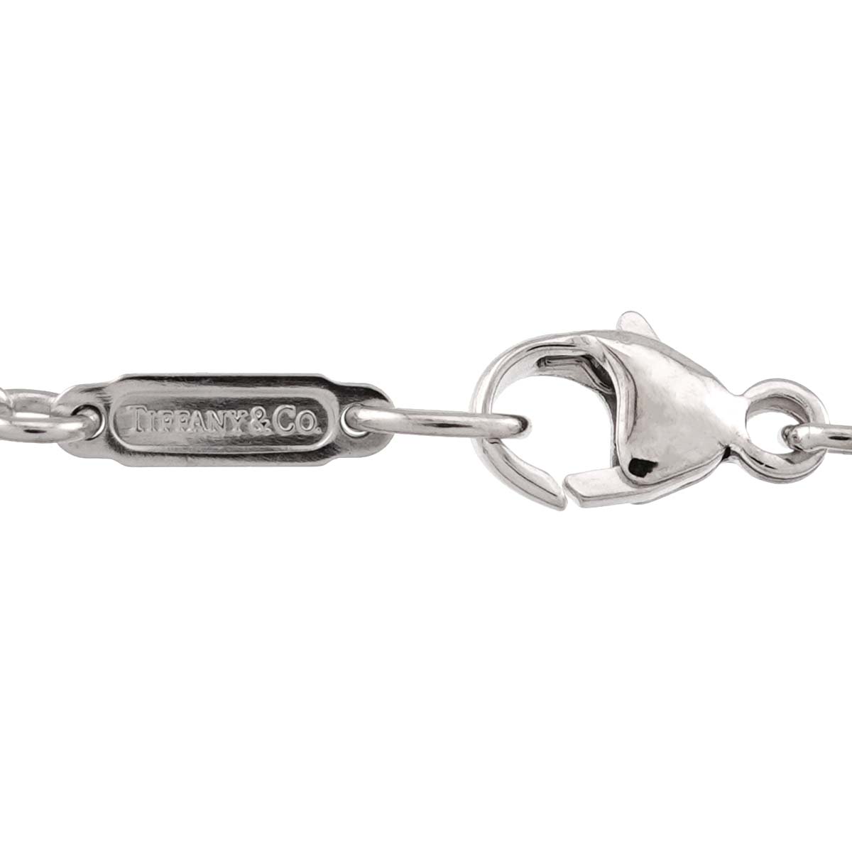 Feather Lariat Long Necklace 18K White Gold 750