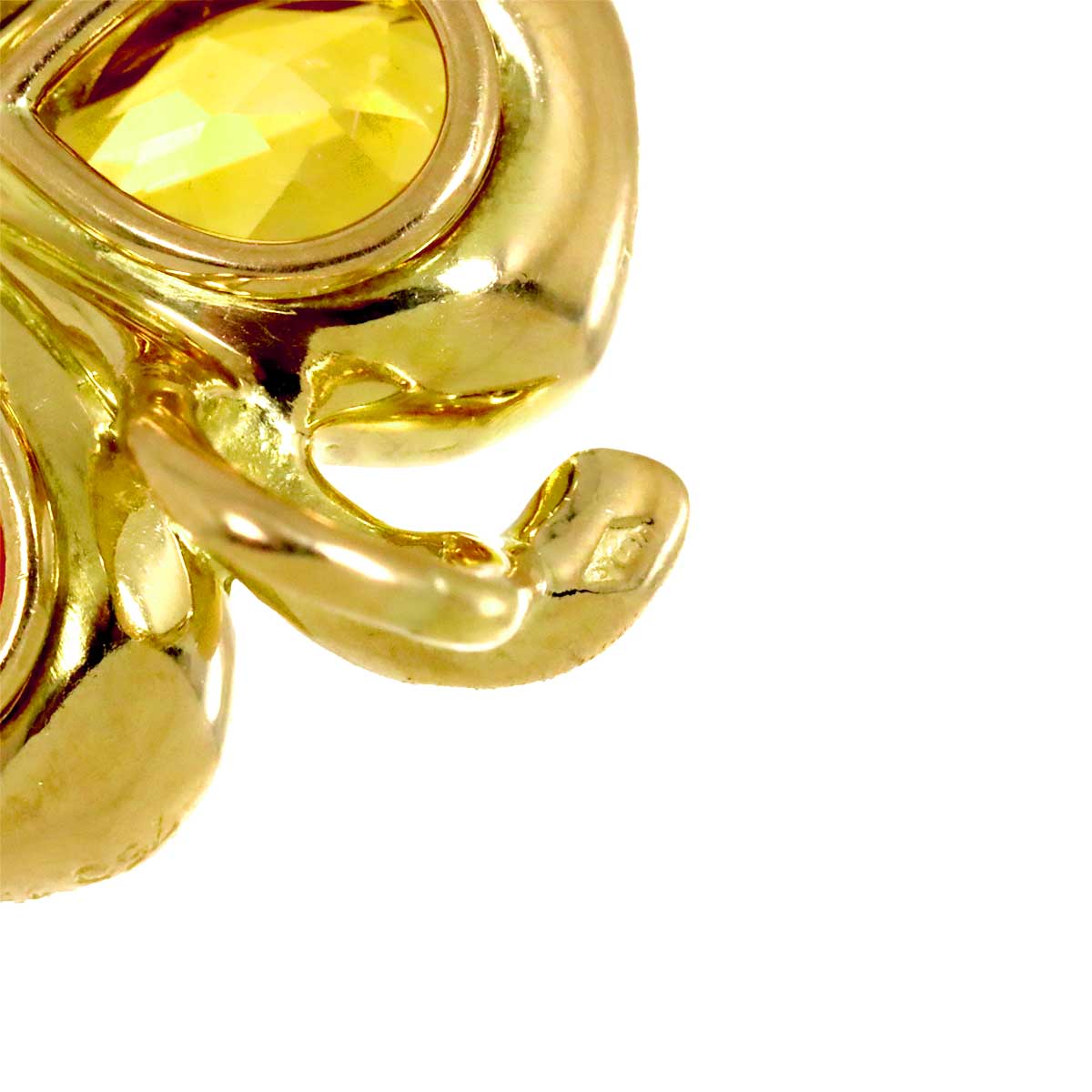 Pendant Top Garnet Citrine 18K Yellow Gold 750