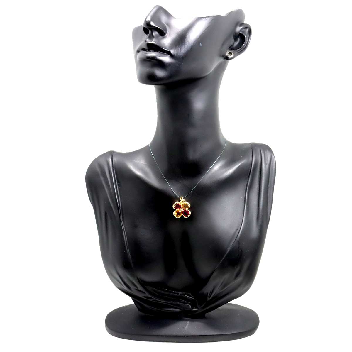 Pendant Top Garnet Citrine 18K Yellow Gold 750