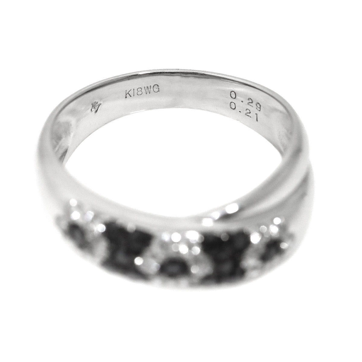 Diamond 0.29ct/0.21ctct Ring 18K WG 750 Size6.25-6.5(US)