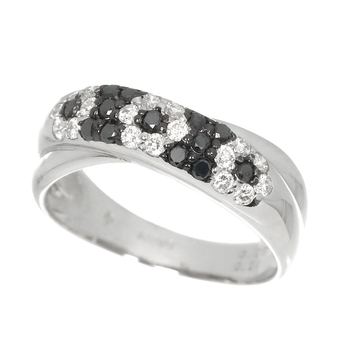 Diamond 0.29ct/0.21ctct Ring 18K WG 750 Size6.25-6.5(US)