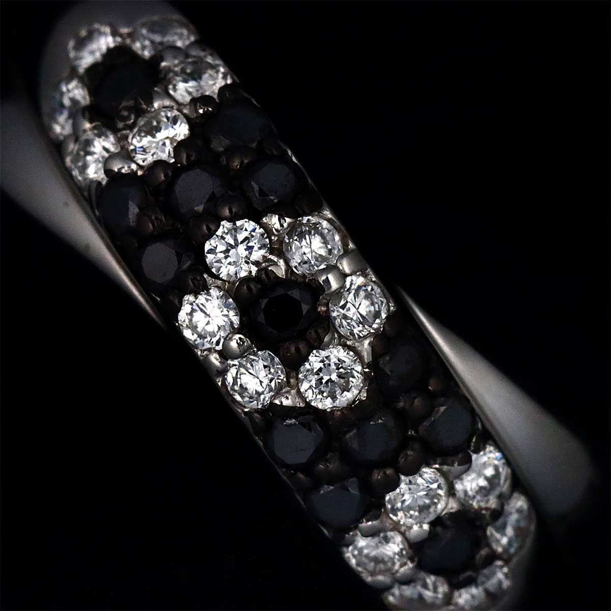 Diamond 0.29ct/0.21ctct Ring 18K WG 750 Size6.25-6.5(US)
