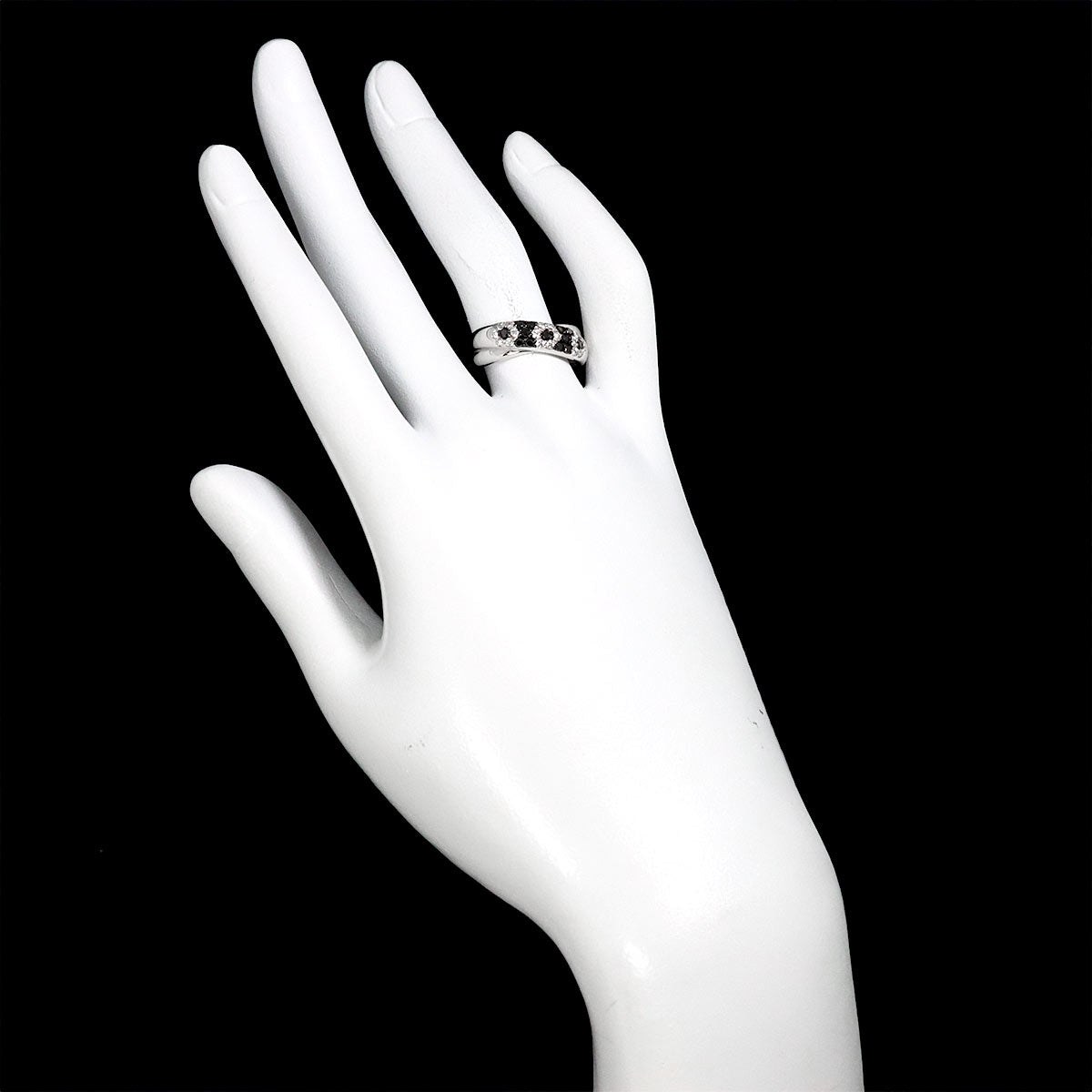 Diamond 0.29ct/0.21ctct Ring 18K WG 750 Size6.25-6.5(US)