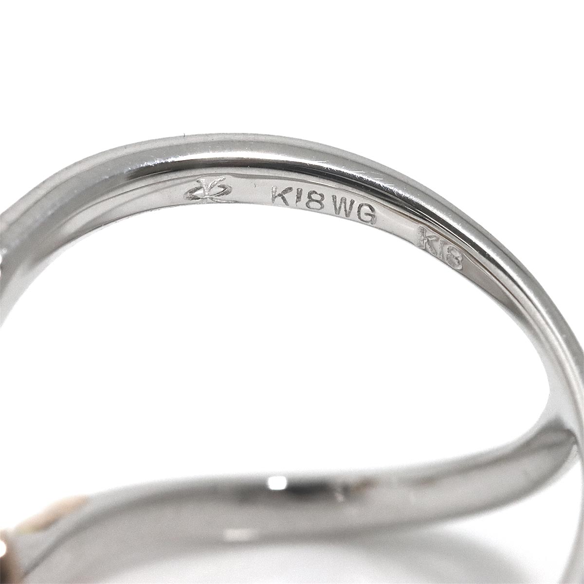 Diamond 0.10ct Ring 18K WG PG 750 Size7.75-8(US)