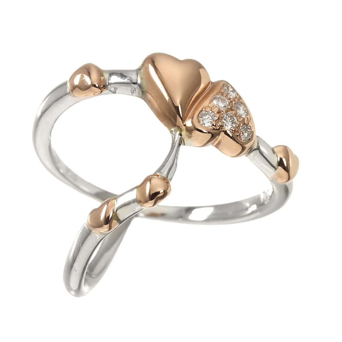 Diamond 0.10ct Ring 18K WG PG 750 Size7.75-8(US)