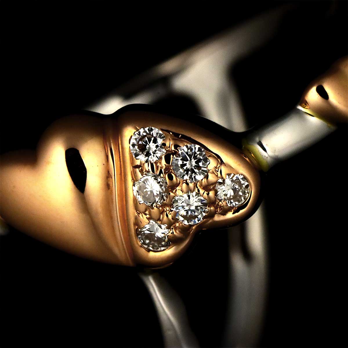 Diamond 0.10ct Ring 18K WG PG 750 Size7.75-8(US)