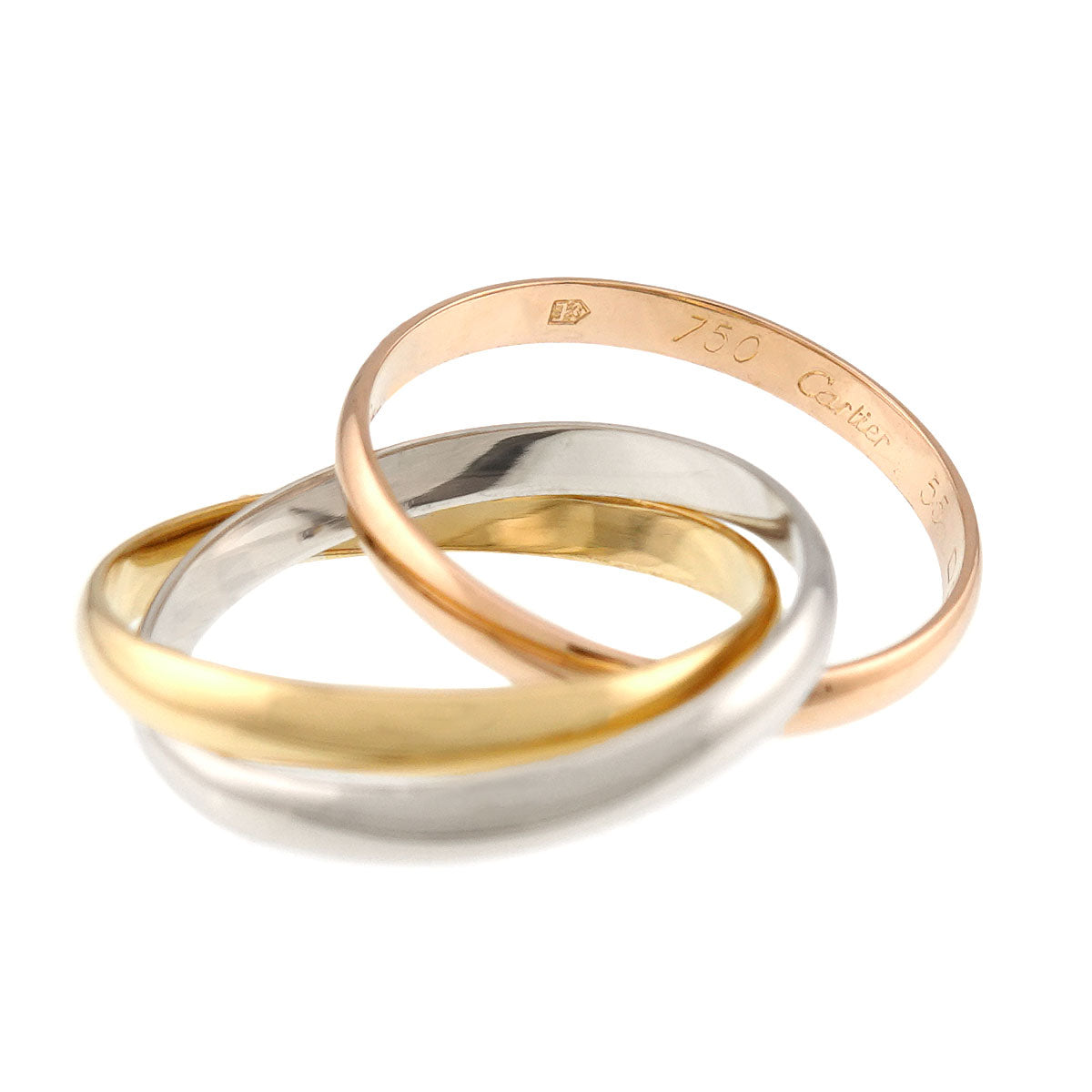 Trinity MM Ring 18K YG WG PG 750 Size55 7.25(US)