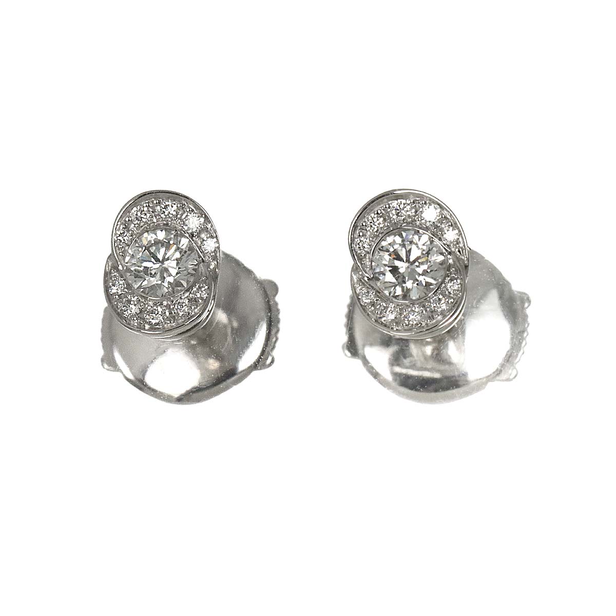 Incontro d'Amore Diamond Earrings Pierced 18K White Gold 750