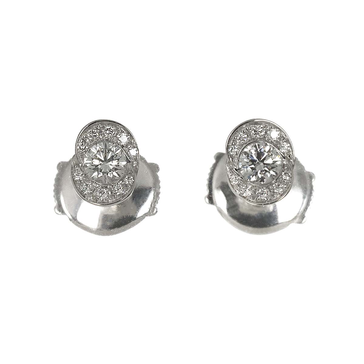 Incontro d'Amore Diamond Earrings Pierced 18K White Gold 750