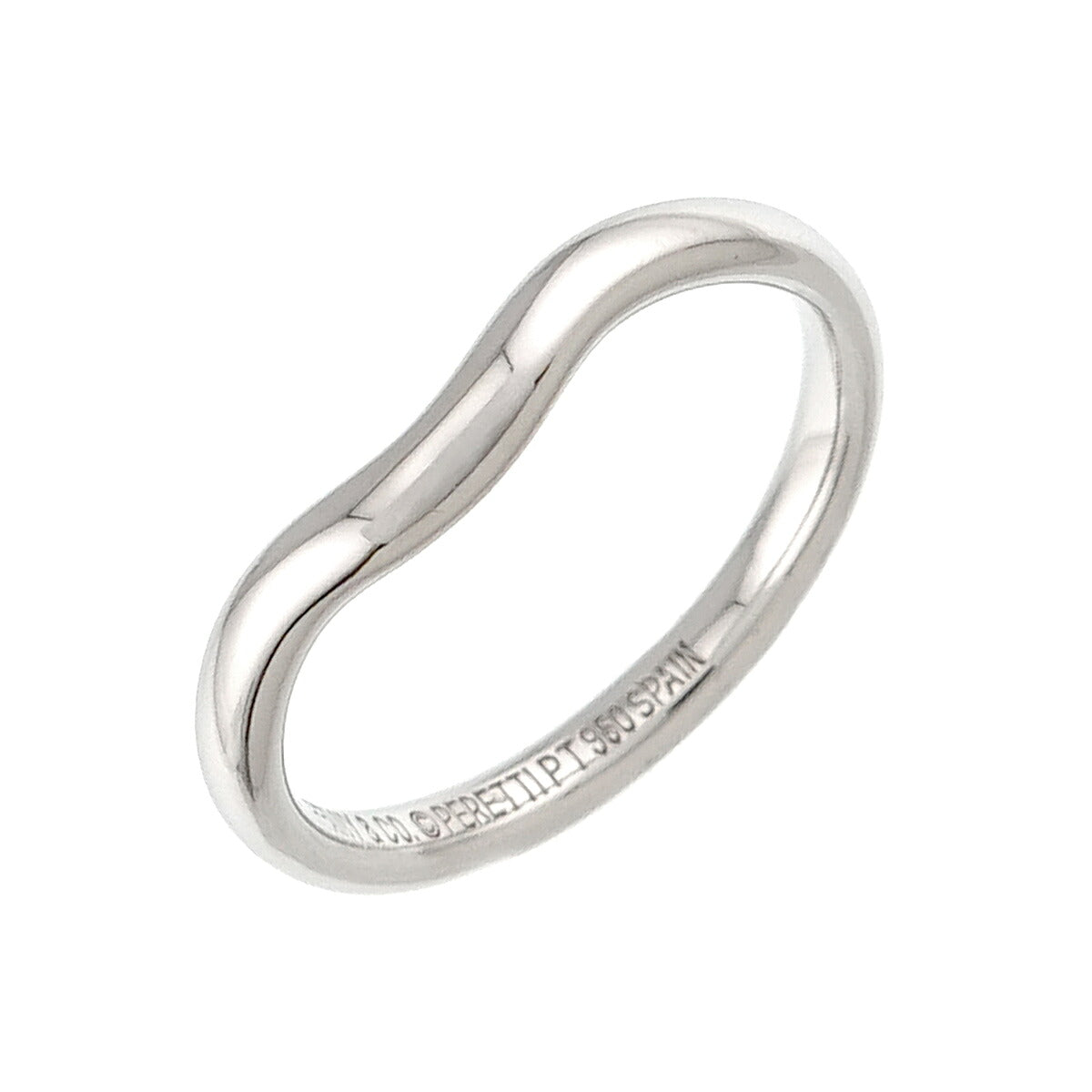 Curved Band Ring Pt Platinum size4.75-5(US)