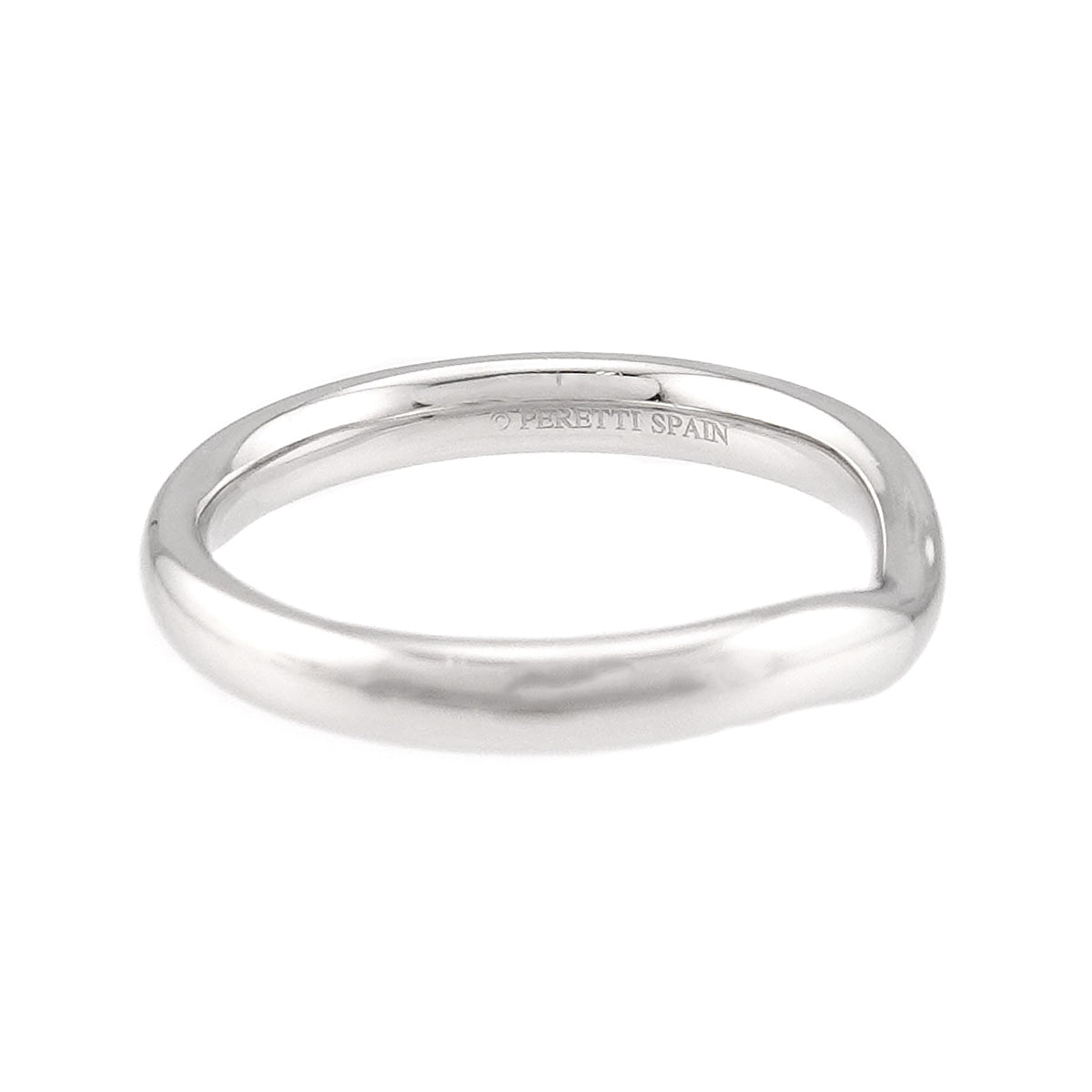 Wide Curved Band Ring Pt Platinum size7.5(US)