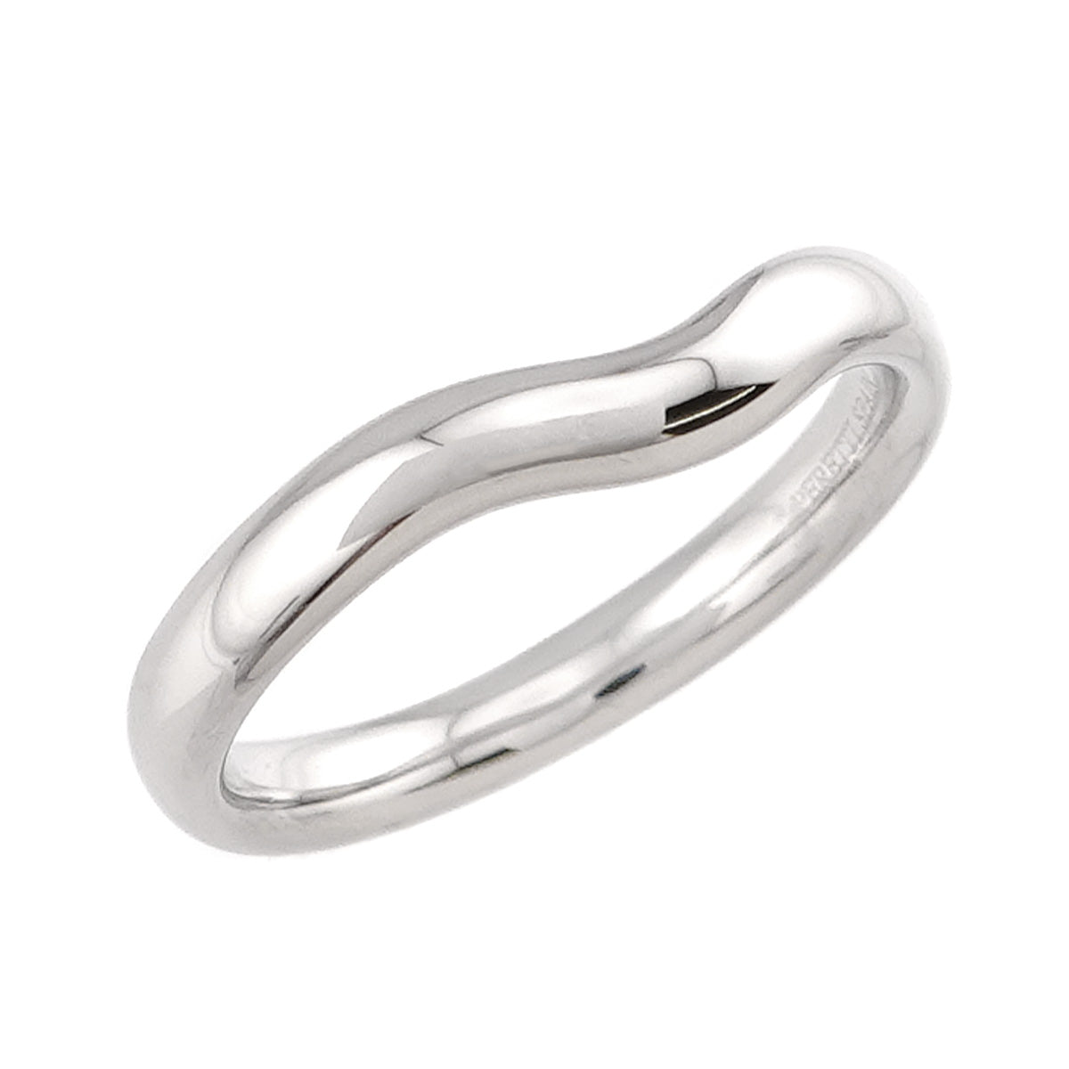 Wide Curved Band Ring Pt Platinum size7.5(US)