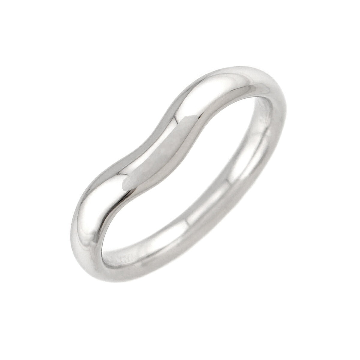 Wide Curved Band Ring Pt Platinum size7.5(US)