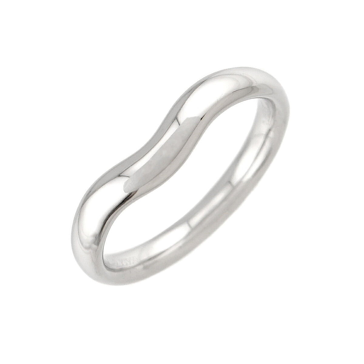 Wide Curved Band Ring Pt Platinum size7.5(US)