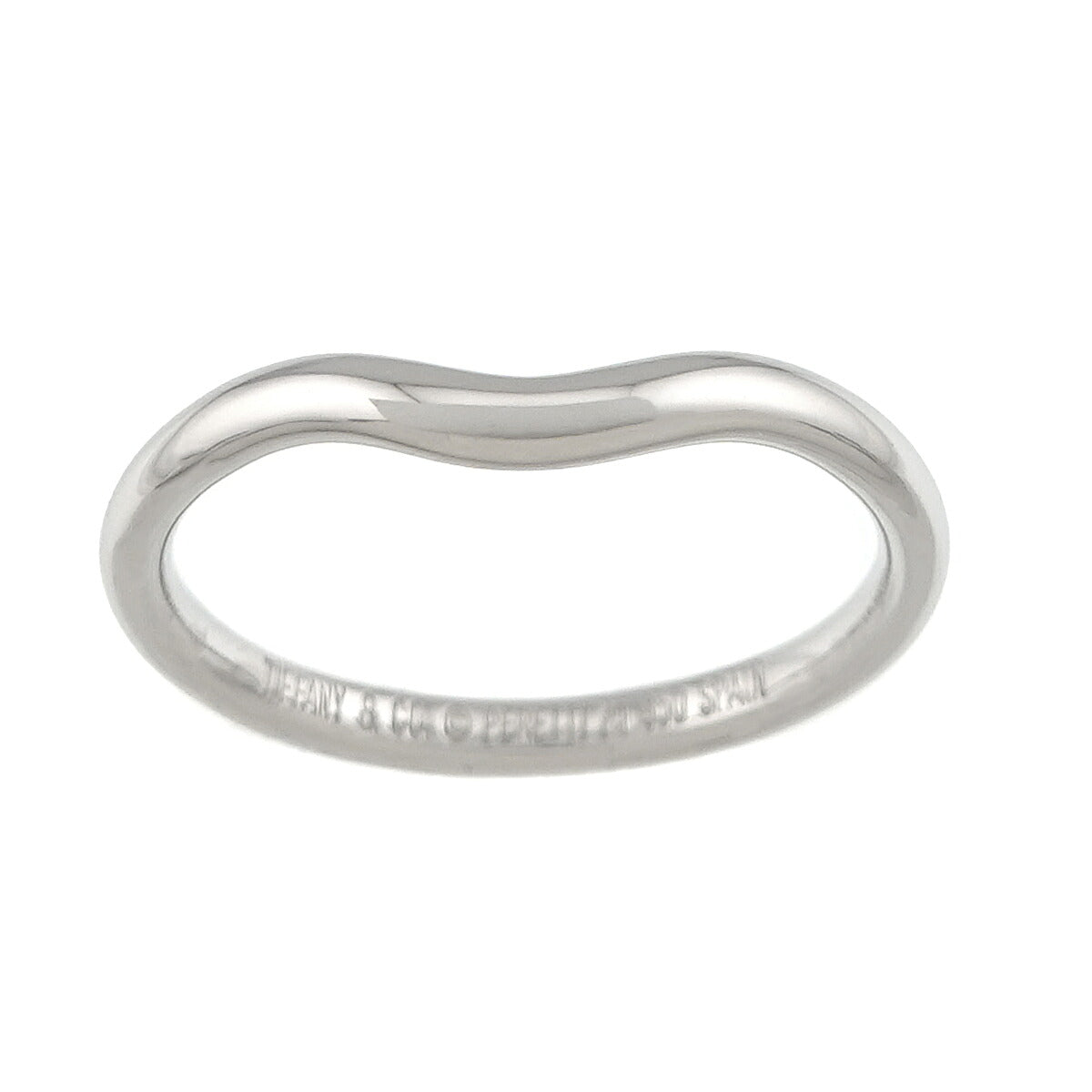 Curved Band Ring Pt Platinum size6.75(US)