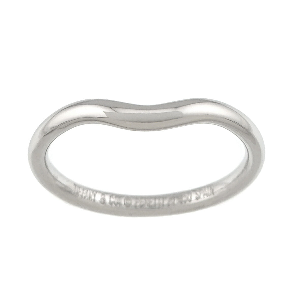 Curved Band Ring Pt Platinum size6.75(US)