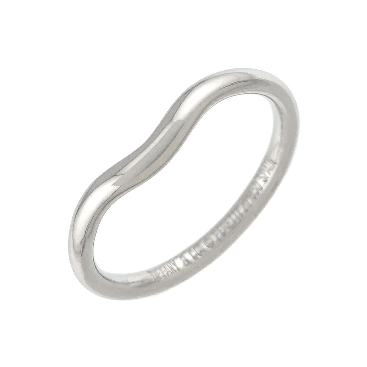 Curved Band Ring Pt Platinum size6.75(US)