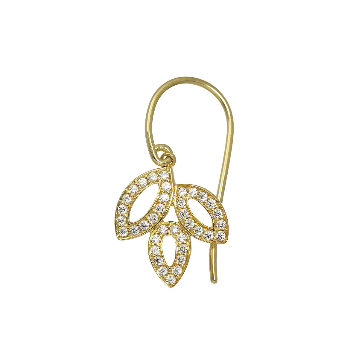 Lily cluster Earring Diamond 18K YG One Piece only