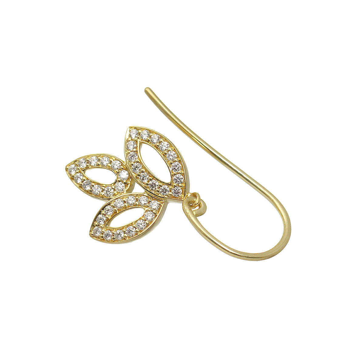 Lily cluster Earring Diamond 18K YG One Piece only