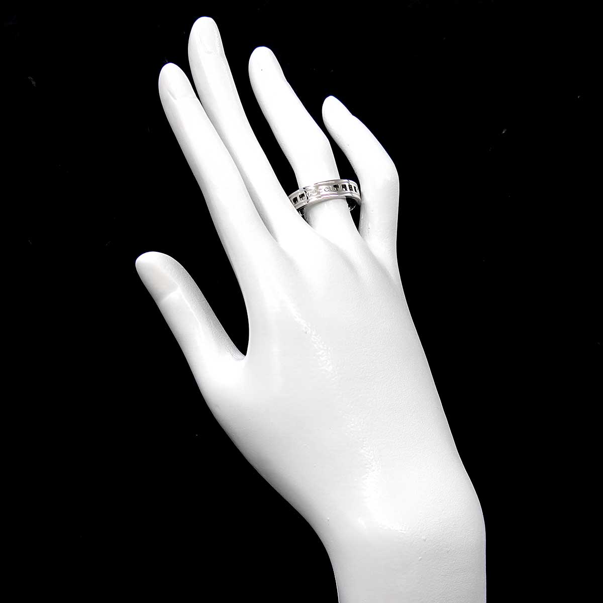 Scroll Ring 18K White Gold 750 Size24 10.25(US)