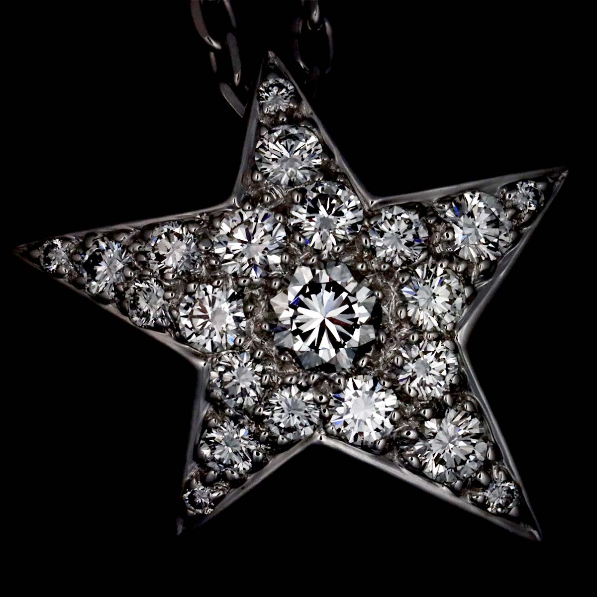 Comet Diamond Necklace LM 18K White Gold 750
