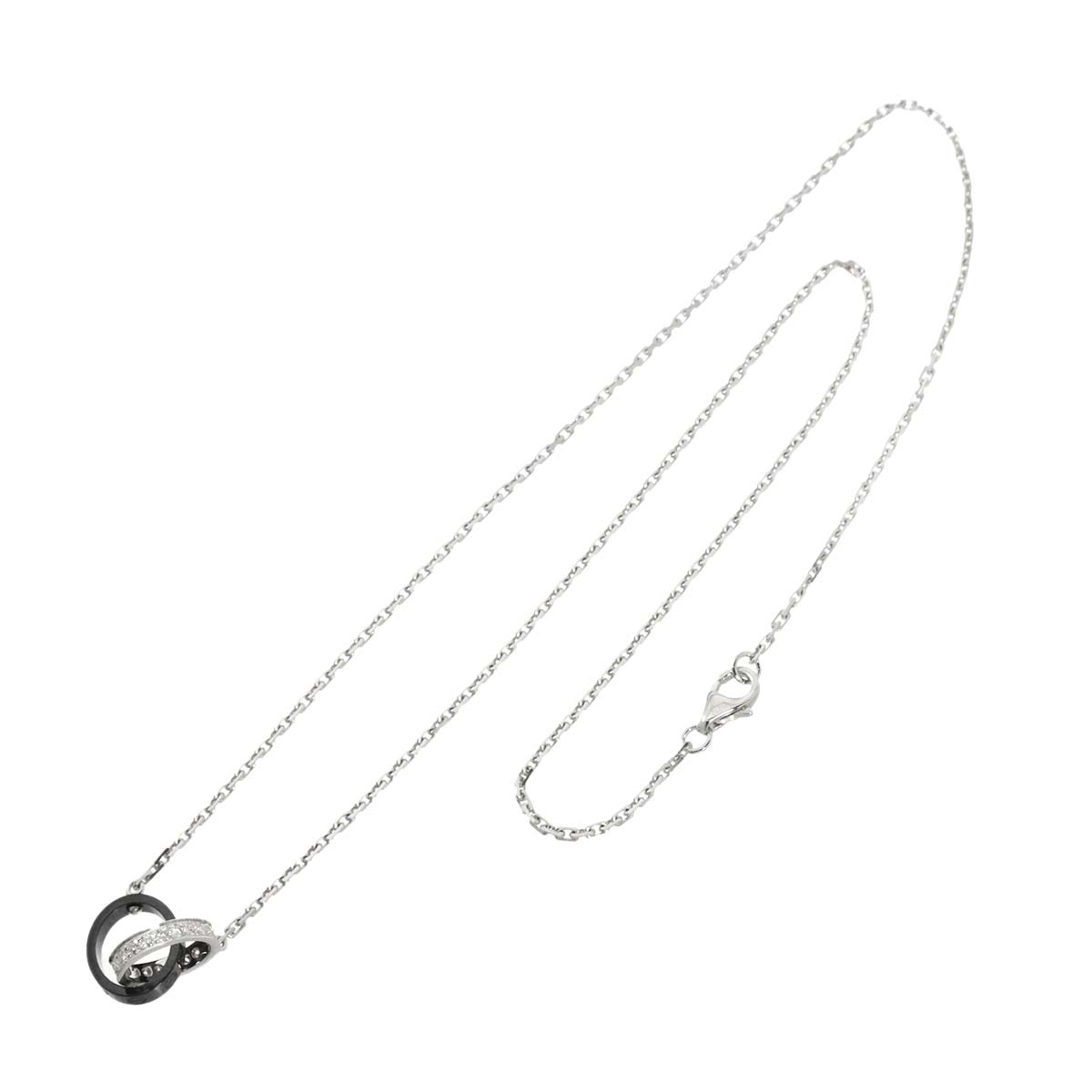Baby Love Diamond Ceramic Necklace 18K K18 WG White Gold 750