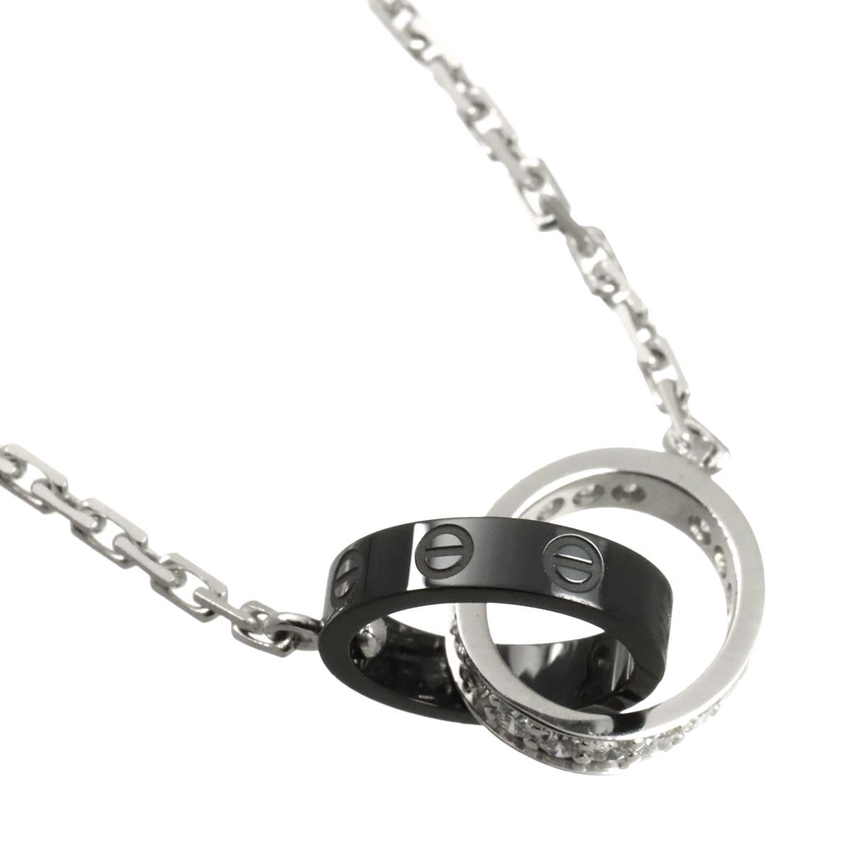 Baby Love Diamond Ceramic Necklace 18K K18 WG White Gold 750