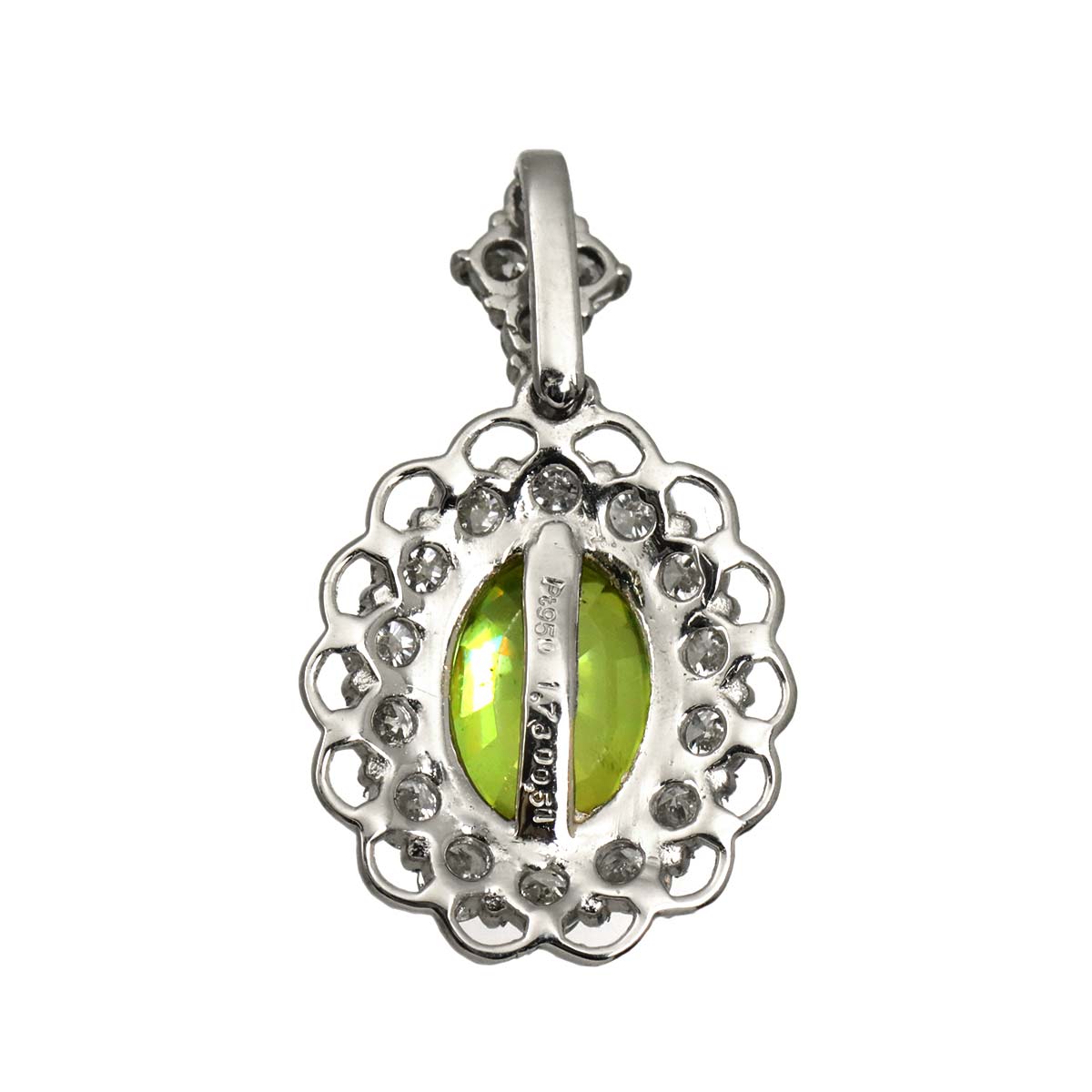 Sphene 1.78ct Diamond 0.51ct Pendant Top Pt Platinum